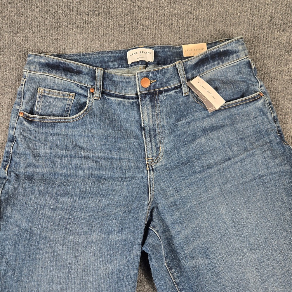 Lane Bryant Boyfriend Jeans Womens 14 Blue New Mid-Rise Cuffed Denim NWT - Picture 6 of 15